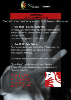 Giornata internazionale contro la violenza sulle donne Venerdì 25 novembre Cormons